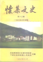 怀集文史  第13辑  下帅民族史料专辑