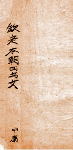 钦定本朝四书文选  中庸